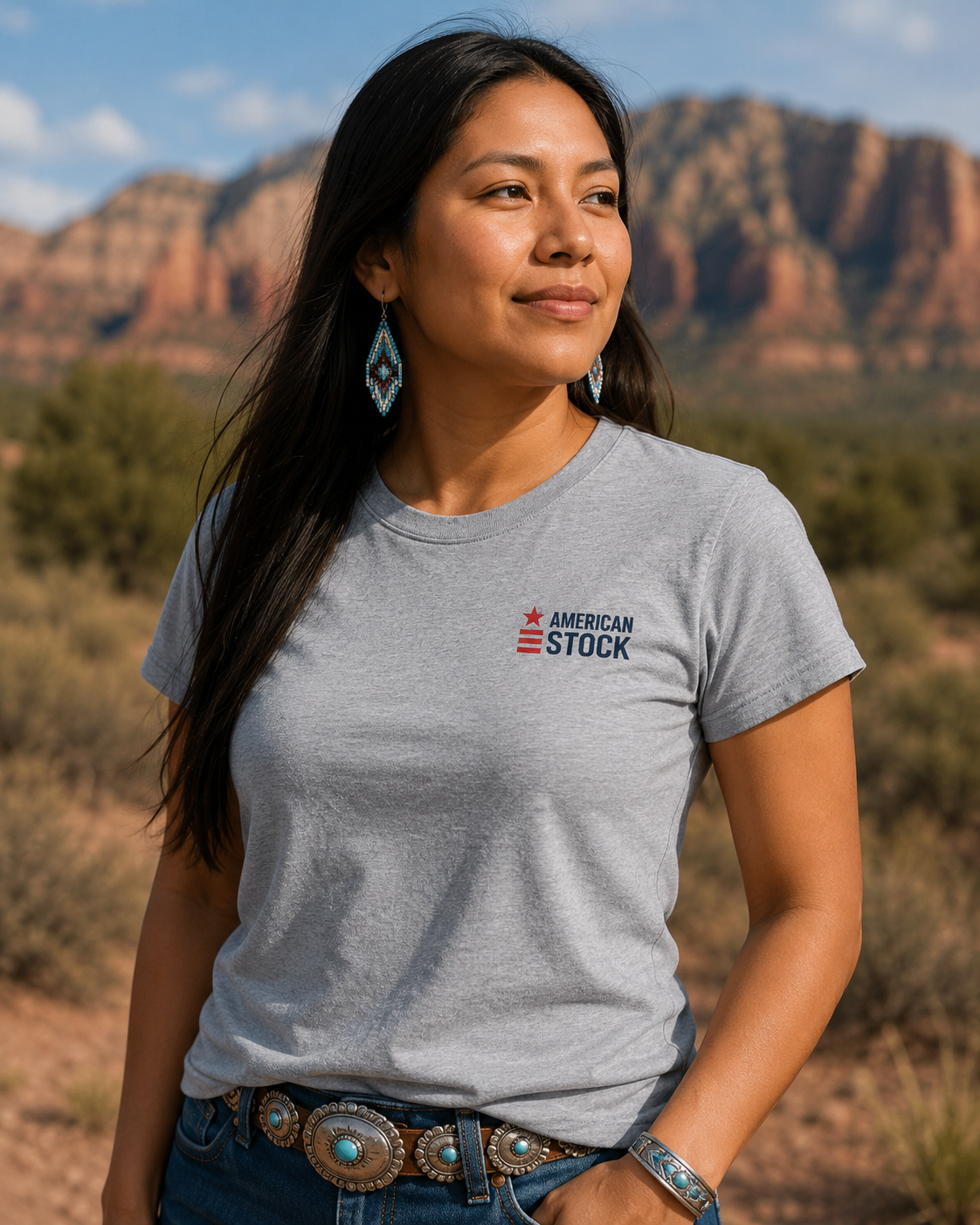 American Stock community member with service dog